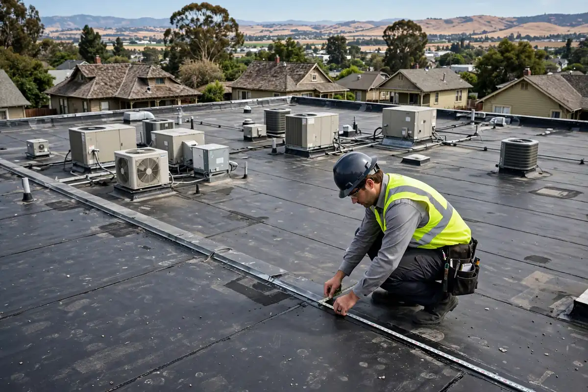 Inspección de Techos Comerciales en Downtown Los Banos, Los Banos CA — inspección de techos