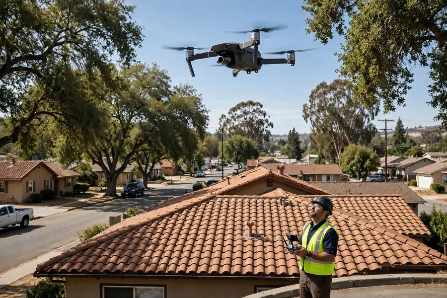 Inspección del Techo con Dron en Dos Palos, Los Banos CA — inspección de techos