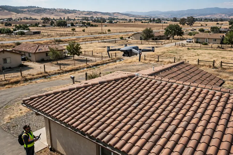 Inspección del Techo con Dron en Fairmead, Los Banos CA — inspección de techos