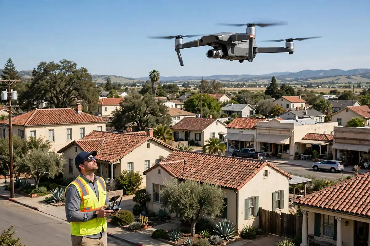 Inspección del Techo con Dron en Gustine, Los Banos CA — inspección de techos