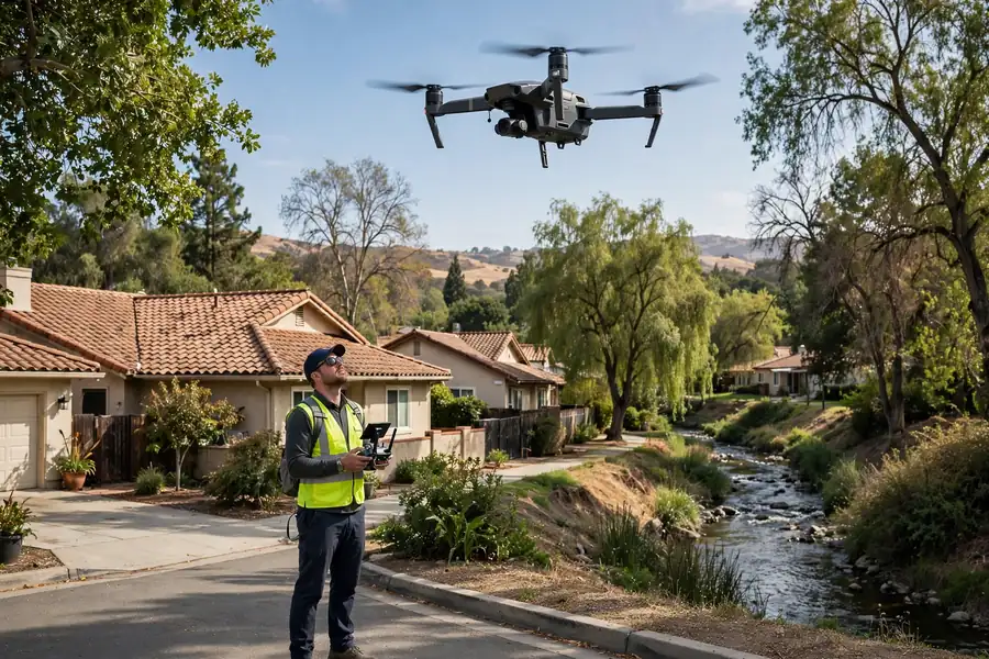 Inspección del Techo con Dron en Los Banos Creek, Los Banos CA — inspección de techos