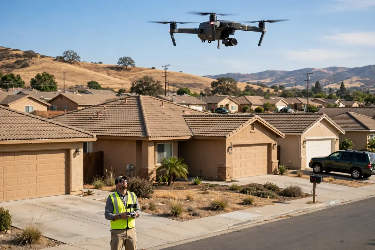 Inspección del Techo con Dron en North Los Banos, Los Banos CA — inspección de techos