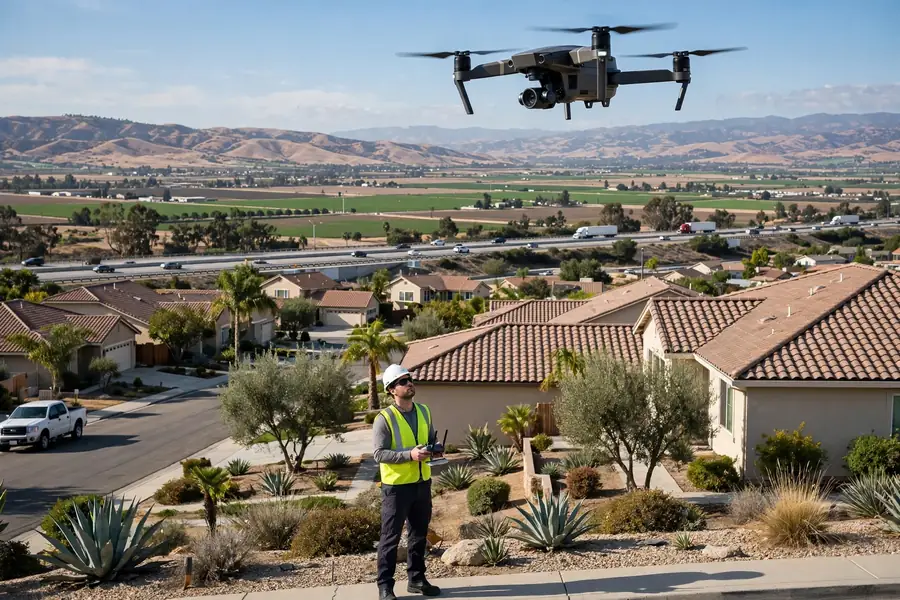 Inspección del Techo con Dron en Santa Nella, Los Banos CA — inspección de techos