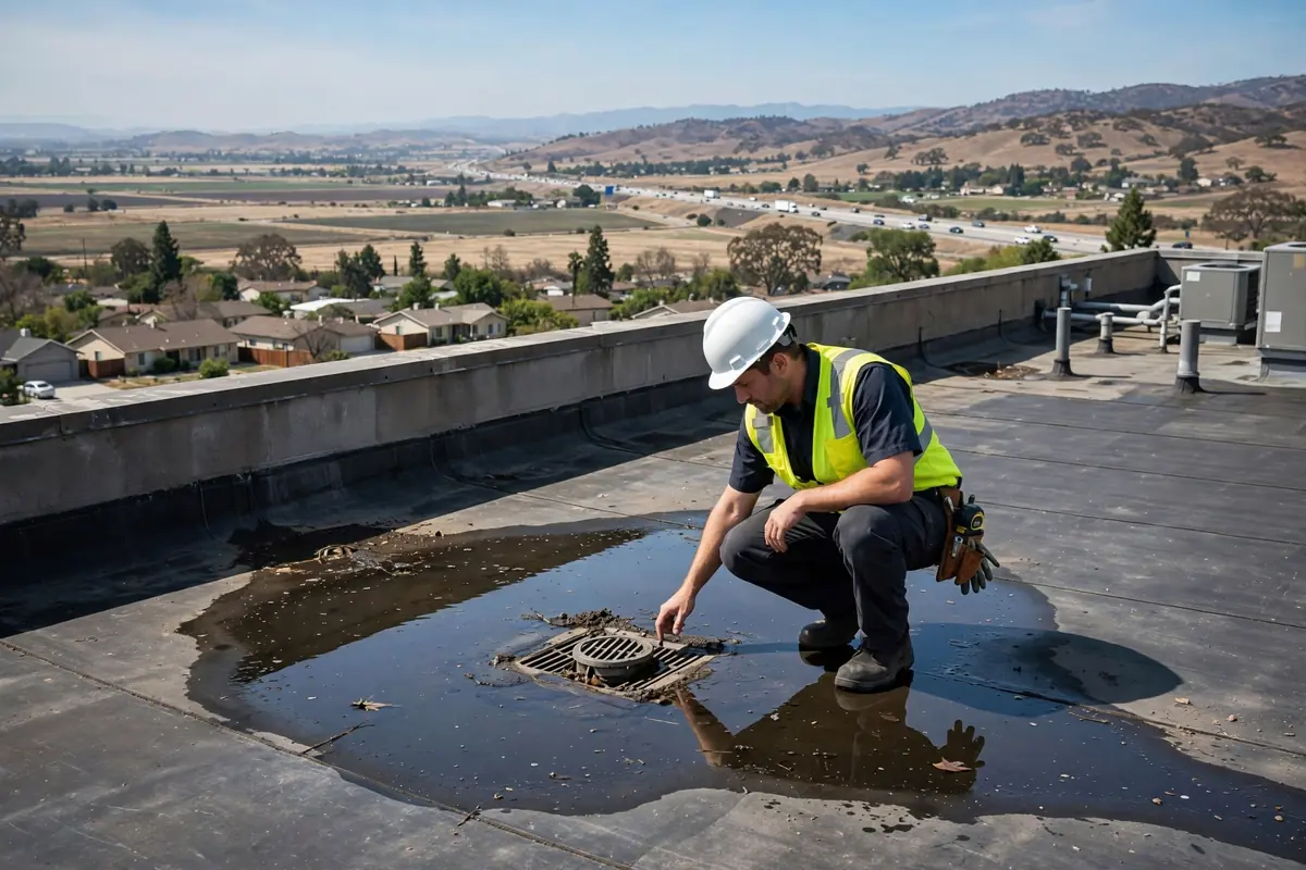 Inspección de Techo Plano en Santa Nella, Los Banos CA — inspección de techos