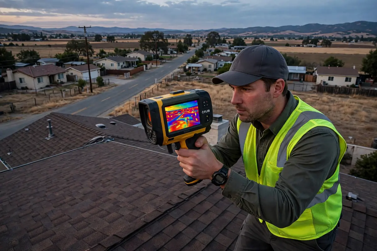 Inspección de Humedad con Infrarrojos en Mercey Springs Road, Los Banos CA — inspección de techos